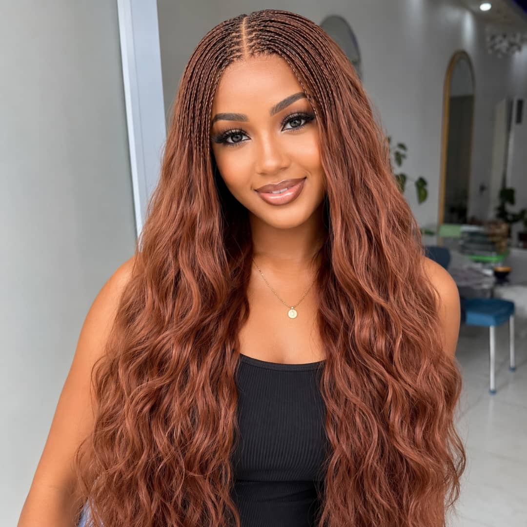 IMG-20260711-WA0130 Dyeable Handmade Human Hair Micro Box Braids Wig,HD Full Lace Wig for Black Women - Image 1